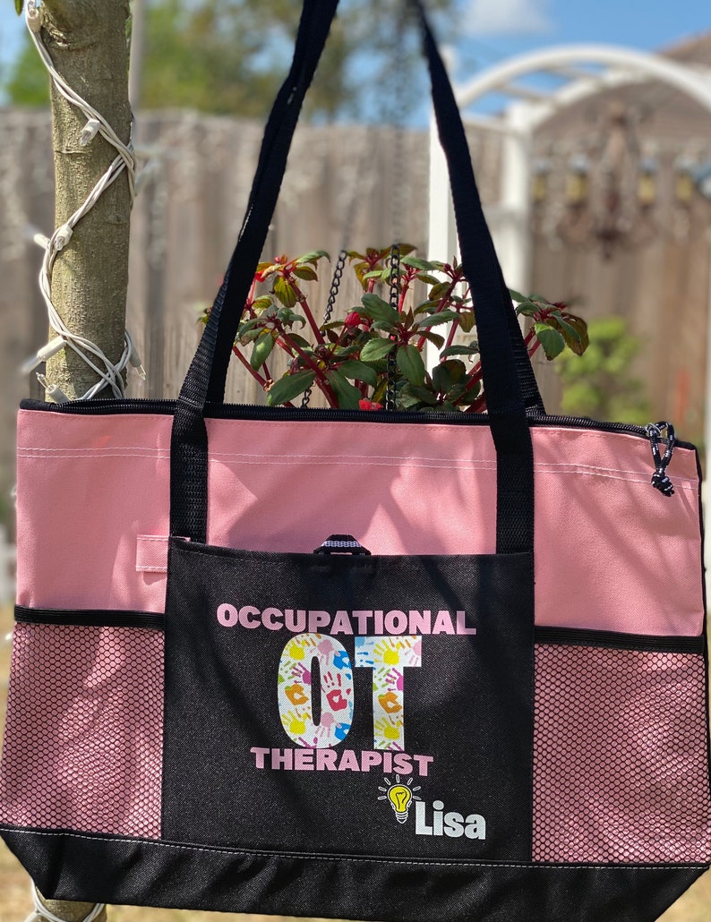 Personalized Occupational Therapist Seeing the Light Tote Bag, Available in 7 colors image 8