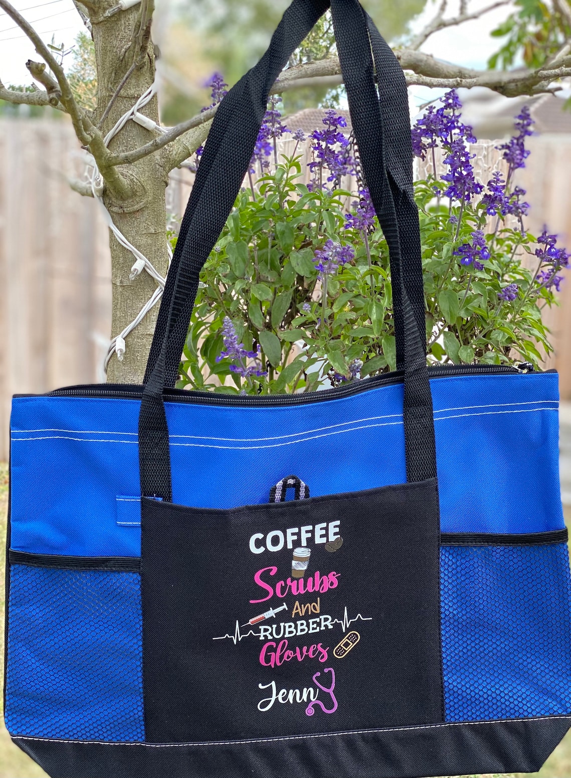Personalized Coffee Scrubs and Rubber Gloves Tote Bag Etsy