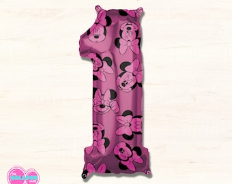 Minnie Mouse Foil Balloon, Minnie Mouse Party Supplies, Minnie Number Balloon, First Birthday Balloon, Birthday, Party, Decor