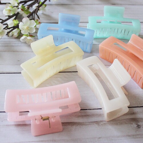 Large Pastel Hair Claw Translucent Hair Claw Acrylic Hair Etsy