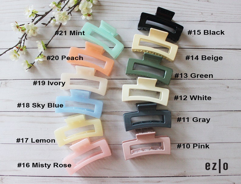 Large Pastel Hair Claw Translucent Hair Claw Acrylic Hair Etsy