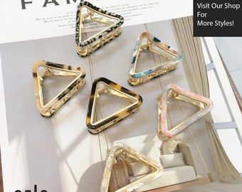 Triangle tortoise Acetate  Hair claw, Acrylic Hair Accessories, Hair Clip, Acetic hair pin,FREE MASK w/over 15 Dollars purchase