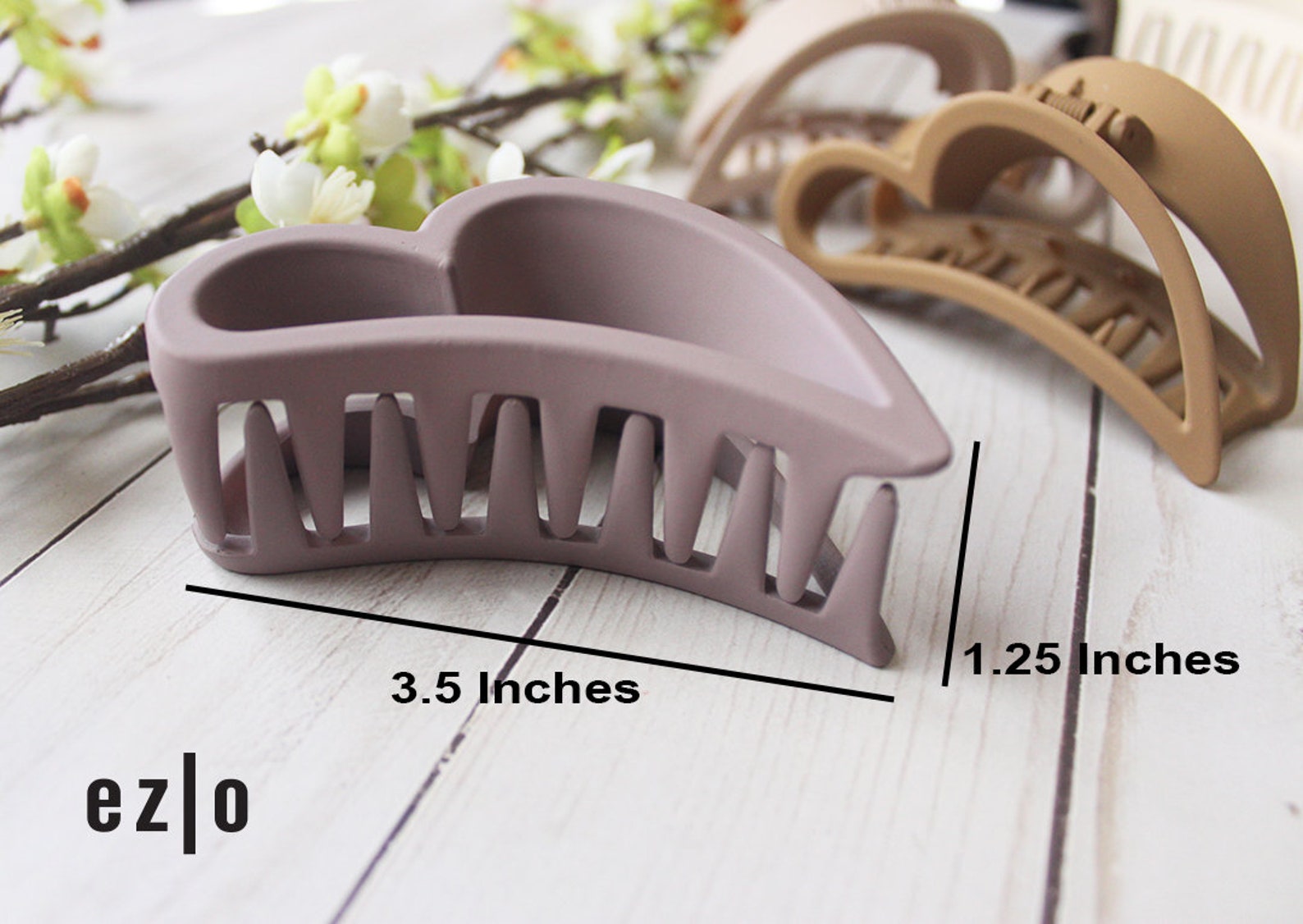 Large Matte Hair Claw Big Heart Hair Accessories Love Heart Etsy