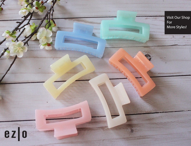 Large Pastel Hair Claw Translucent Hair Claw Acrylic Hair Etsy