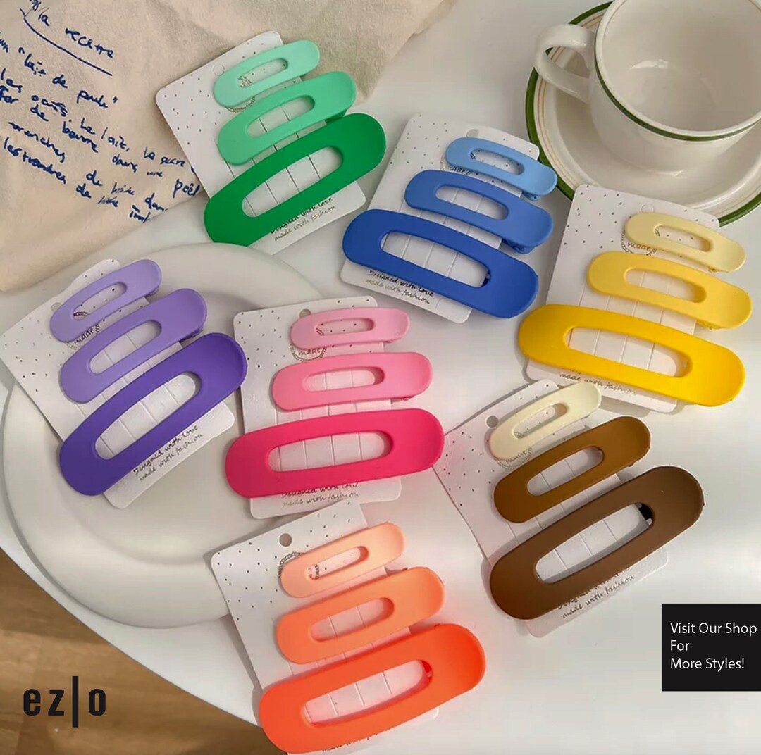 3 Set Large Matte Hair Clips,large Hair Claw Clip, Large Hair Pin Etsy