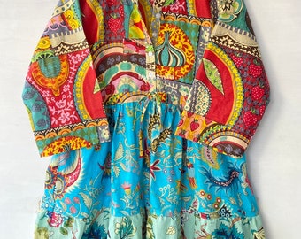 New Patchwork Cotton Dress, Summer Dress , Gown and maxi Dress , Long and short Dress , Casual Dress , , Collard Dress, Button Dress, picnic
