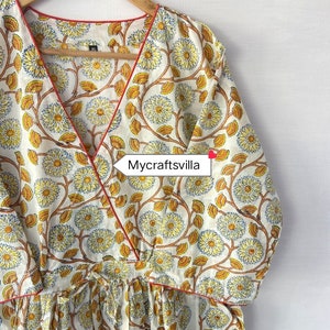 Robe en coton à fleurs Kitti, robe imprimée en bloc, robe longue, robe patineuse, clapet Robe en coton bloc à main, robe imprimée indienne, robes en bloc de coton