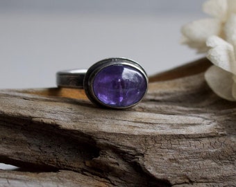 Tanzanite Ring Sterling Silver Gemstone Ring Tanzanite Gemstone Oxidized Sterling Silver One-Of-A-Kind Handmade Ring