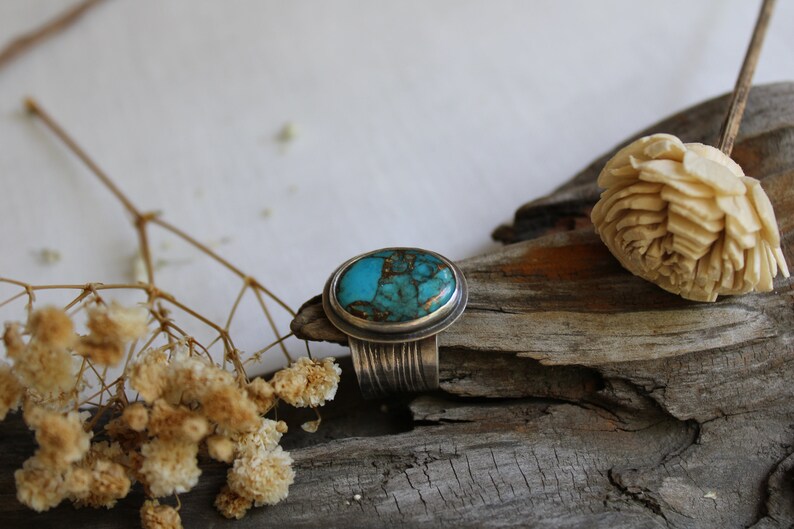 Turquoise Ring Sterling Silver Ring Handmade Jewelry Statement Ring ...