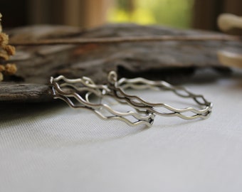 Sterling Silver Hoops Double Hoop Earrings Handmade Earrings Playful Hoops Artisan Made Handmade Jewelry