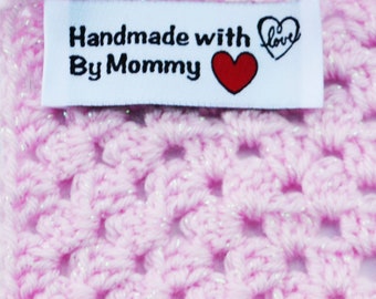 Étiquettes De Couture Tissées Vintage 'Handmade By Me Mommy' - Années 60 - Lot De 2 Packs