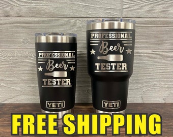 Professional Beer Tester Father Personalized Custom Engraved Tumbler cup - YETI 20oz or 30oz Tumbler Gift Idea   Unique 90