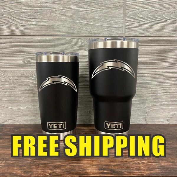 Los Angeles Chargers Personalized Custom Engraved Tumbler cup - YETI 20oz or 30oz Tumbler Gift Idea  Business  Unique 138