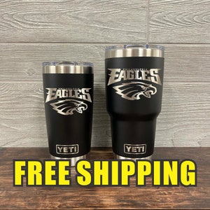 Philadelphia Eagles Personalized Custom Engraved Tumbler cup - YETI 20oz or 30oz Tumbler Gift Idea  Business  Unique 18