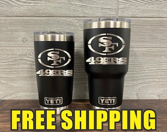 San Francisco 49ers Personalized Custom Engraved Tumbler cup - YETI 20oz or 30oz Tumbler Gift Idea  Business  Unique 02