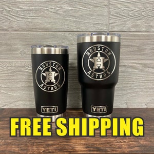 Houston Astros Personalized Custom Engraved Tumbler cup - YETI 20oz or 30oz Tumbler Gift Idea  Business  Unique 184