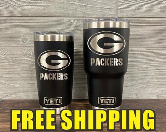 Green Bay Packers Personalized Custom Engraved Tumbler cup - YETI 20oz or 30oz Tumbler Gift Idea  Business  Unique 13