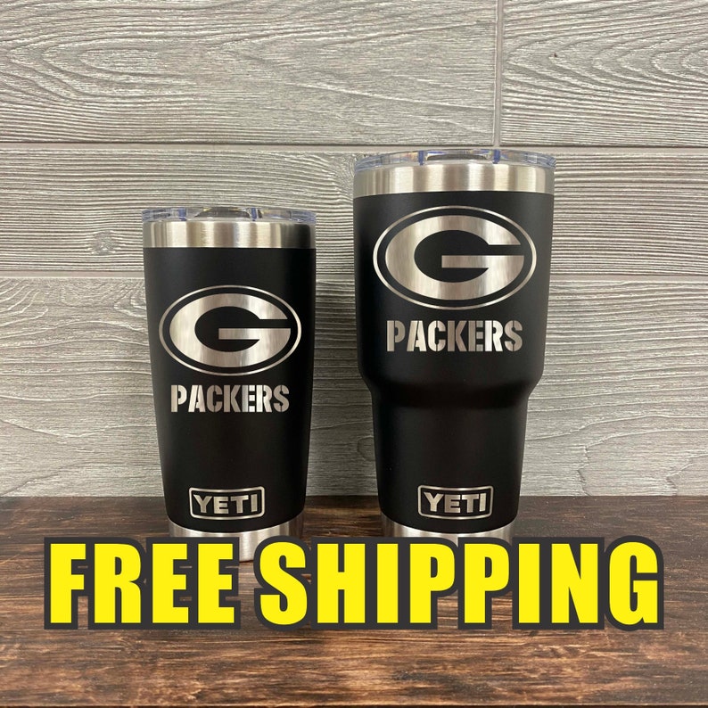 Green Bay Packers Personalized Custom Engraved Tumbler cup - YETI 20oz or 30oz Tumbler Gift Idea Business Unique 13 image 1
