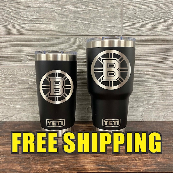 Boston Bruins Personalized Custom Engraved Tumbler cup - YETI 20oz or 30oz Tumbler Gift Idea  Business  Unique 05