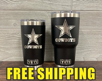 Dallas Cowboys Personalized Custom Engraved Tumbler cup - YETI 20oz or 30oz Tumbler Gift Idea  Business  Unique 06