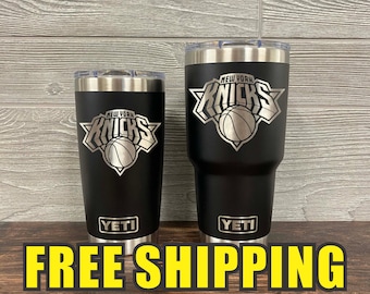 New York Knicks Personalized Custom Engraved Tumbler cup - YETI 20oz or 30oz Tumbler Gift Idea  Business  Unique 202
