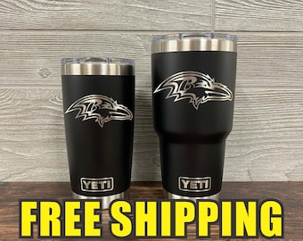 Baltimore Ravens Personalized Custom Engraved Tumbler cup - YETI 20oz or 30oz Tumbler Gift Idea  Business  Unique 25