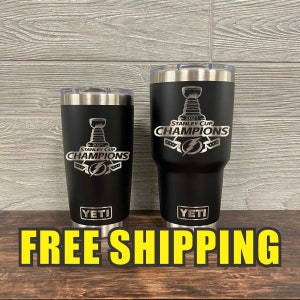 Stanley Cup 2021 Tampa Bay Lightning Personalized Custom Engraved Tumbler cup - YETI 20oz or 30oz Tumbler Gift Idea  Business  Unique 112