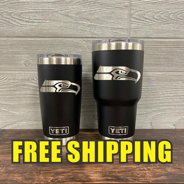 Seattle Seahawks Personalized Custom Engraved Tumbler cup - YETI 20oz or 30oz Tumbler Gift Idea  Business  Unique 27