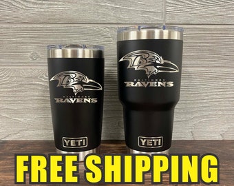 Baltimore Ravens Personalized Custom Engraved Tumbler cup - YETI 20oz or 30oz Tumbler Gift Idea  Business  Unique 26