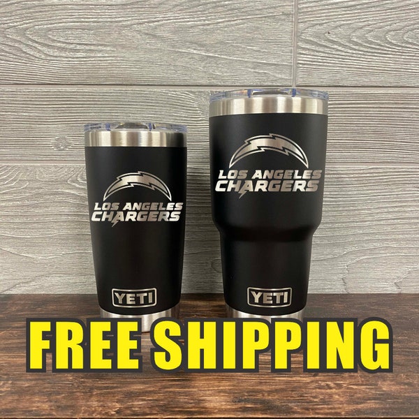 Los Angeles Chargers Personalized Custom Engraved Tumbler cup - YETI 20oz or 30oz Tumbler Gift Idea  Business  Unique 139