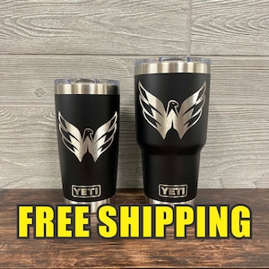 Washington Capitals Personalized Custom Engraved Tumbler cup - YETI 20oz or 30oz Tumbler Gift Idea  Business  Unique 04