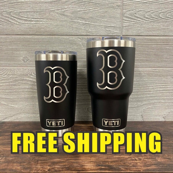 Boston Red Sox Personalized Custom Engraved Tumbler cup - YETI 20oz or 30oz Tumbler Gift Idea  Business  Unique 160