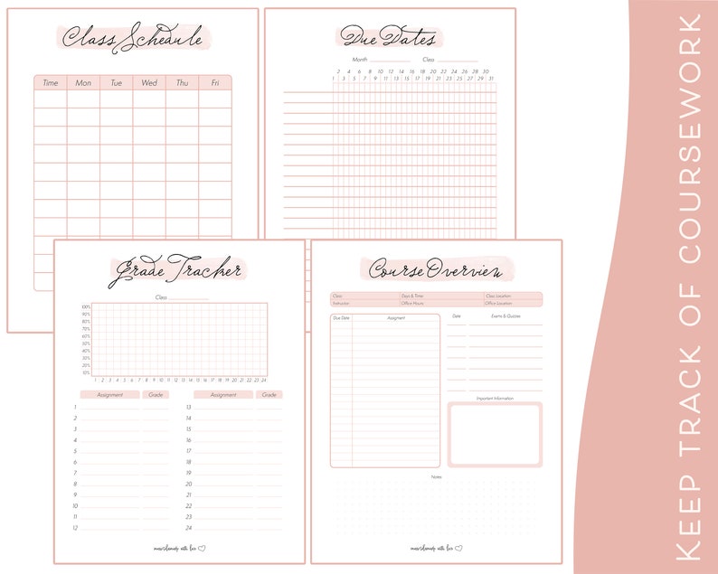 STUDENT PLANNER, College Planner, High School Planner, Weekly Journal
