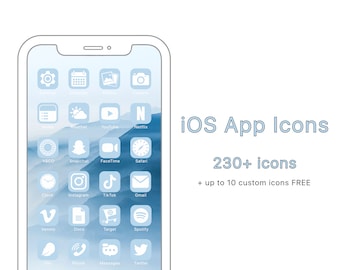 230+ Baby Blue Custom App Icons for iOS 14, iOS 15 Minimalist Aesthetic Home Screen iPhone App Icons