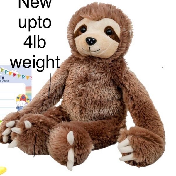 Sloth 16” Weighted or Unweighted soft toy. Perfect for children 2+ and adults. ASD, ADHD, Dementia, Bereavement, sensory, friend to cuddle.