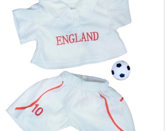 Weighted bear England football strip for 16” animals