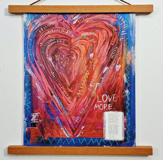 LOVE MORE heart 11x14 Inch Gallery Print felt / Watercolor | Etsy