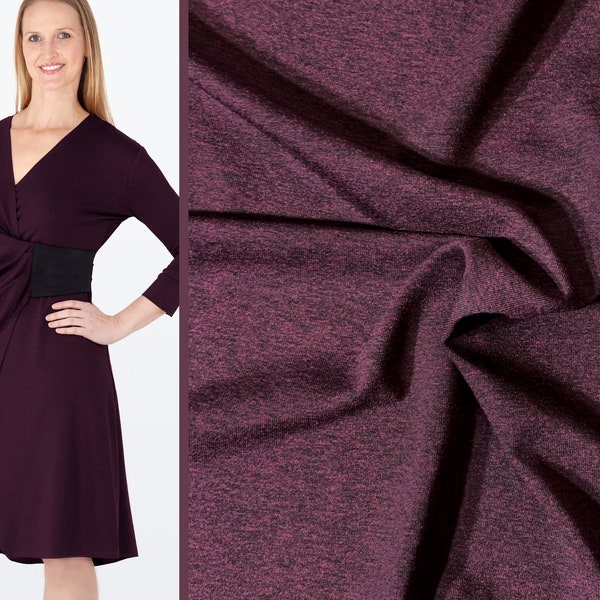 Eco-Friendly Low Pill Rayon Jersey Fabric Made in USA - Sold by the Yard- Dark Plum Purple