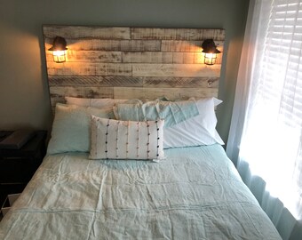 rustic headboard lights