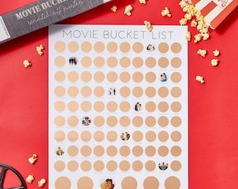 102 Movies Scratch Off Poster - Movie Bucketlist - Top Movies Scratch Off List - 16.5"x23.4" A4 Poster includes 12 Unique Sagas