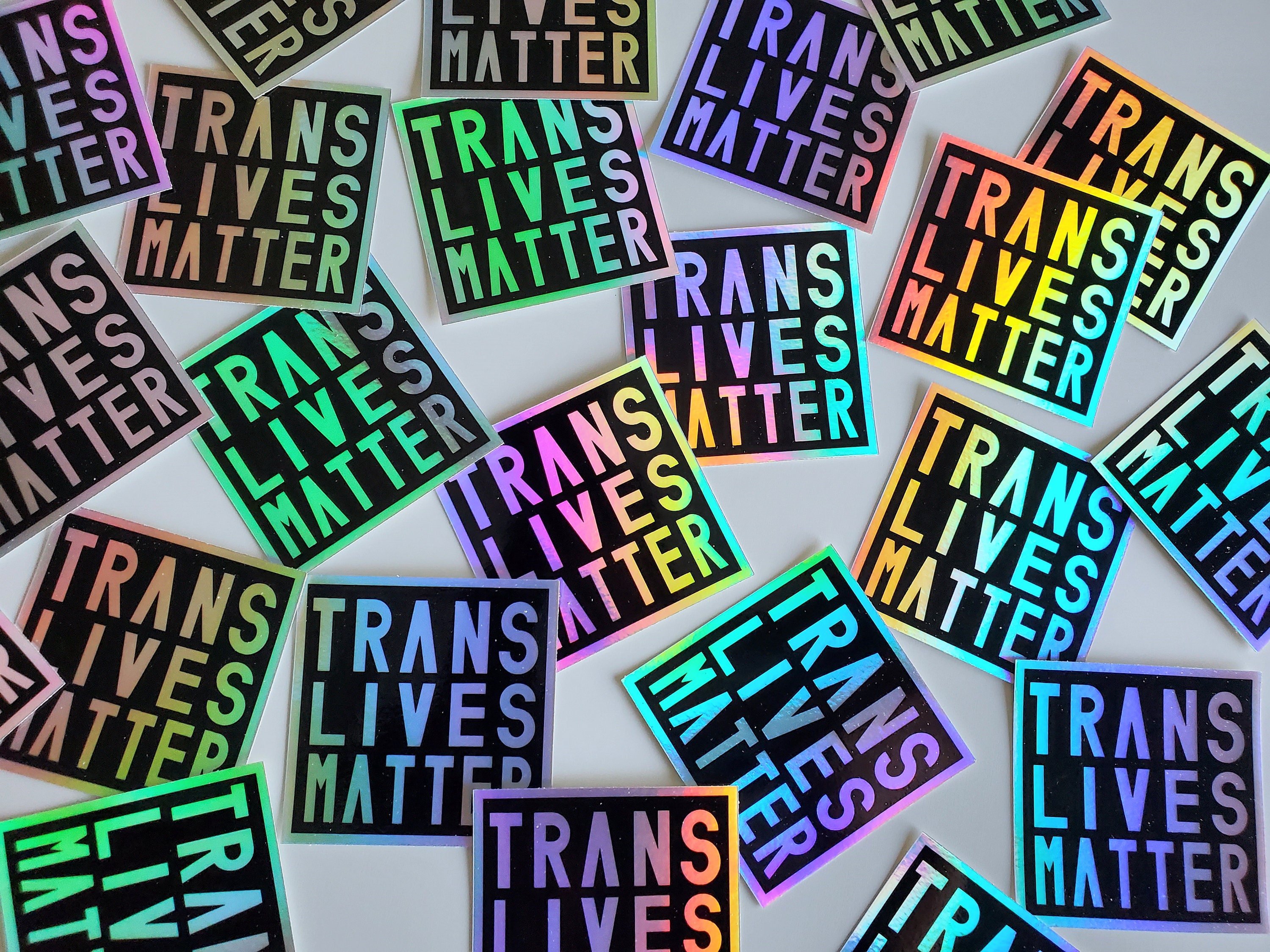 Trans Lives Matter Holographic Stickers