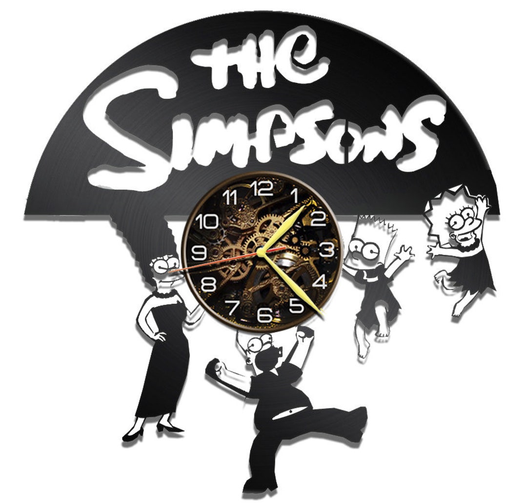 Vinyl Record Wall Clock the Simpsons Rock Music Decor Gift for Etsy