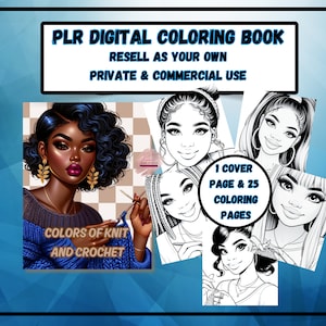 Coloring Book |Black women |PLR coloring books for resell rights |African American Women coloring pages |Commercial use adult coloring pages