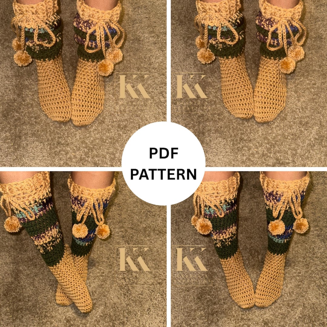 Cozy Boot Socks Crochet Pattern – Adjustable Sizes - Etsy