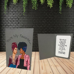 Tu es ma carte LGBT préférée | Salutations afro-américaines | Carte Saint-Valentin | Carte anniversaire | Carte de vœux noire | Carte d’épouse