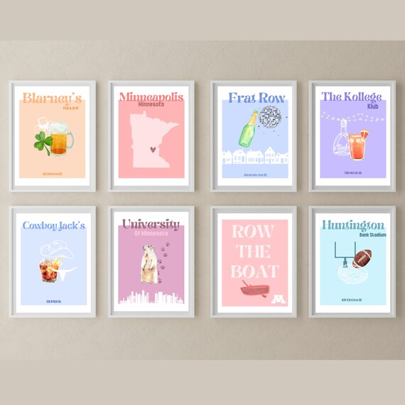 University of MN Wall Decor Pack of 6 Mix & Match Etsy