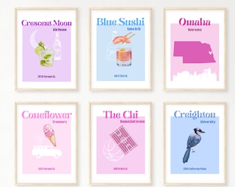 Creighton University Wall Decor, Colorful posters, Pack of 11