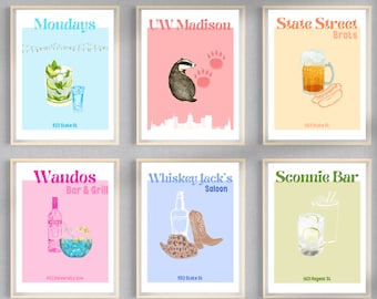 UW Madison wall decor, Pack of 17, Wall collage, Mix & Match, Digital Download