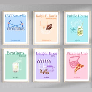 UW Platteville Poster, 12er Pack, Mix & Match, trendige College Drucke, digitaler Download
