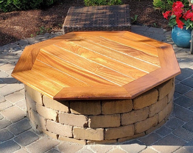 Wood fire pit cover / table (mahogany or walnut) - multiple sizes available